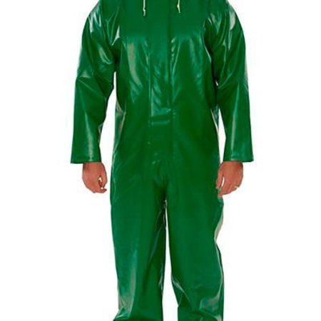 TINGLEY Safetyflex® Coverall, Green, Specialty PVC on 150D Polyester, XL V41108.XL